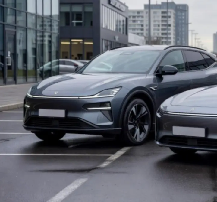 Porównanie kilku popularnych modeli samochodów na tle miasta